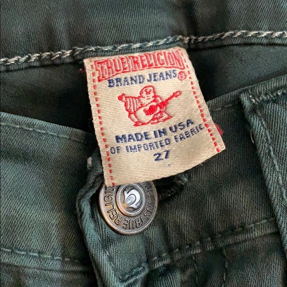 True Religion Forest Green Jeans Size 27 - EUC - Picture 4 of 5